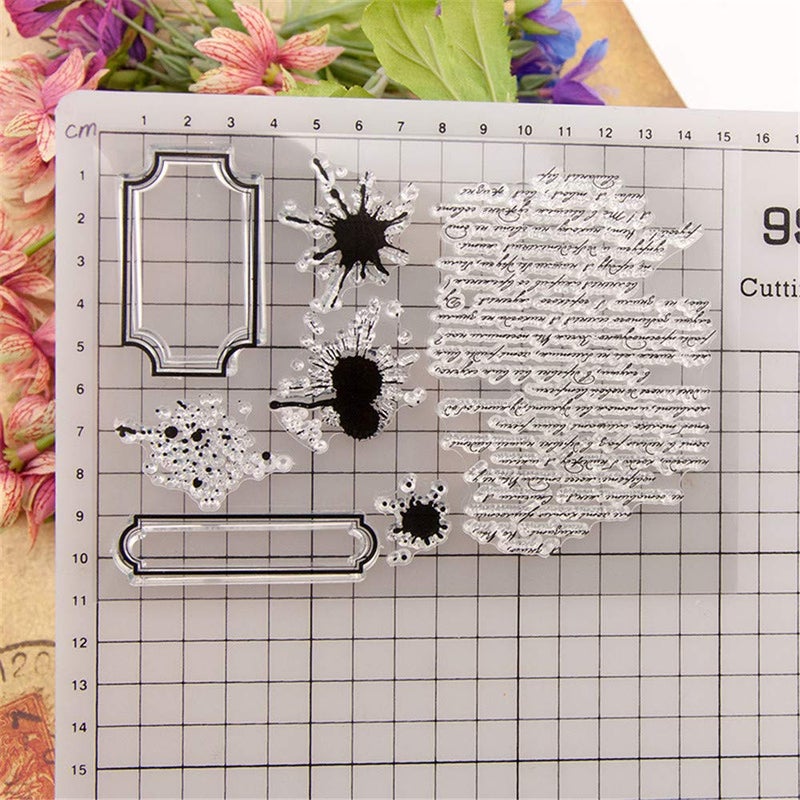 arriettycraft Ink Marks Dots English Sentiments Background Stamps Rubber Clear Stamp/Seal Scrapbook/Photo Album Decorative Card Making Clear Stamps-A1376 - Image 2